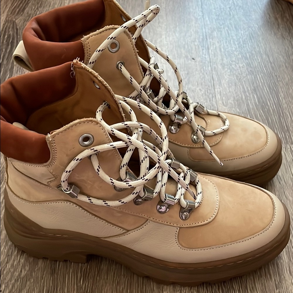 Beige Hiking Boots